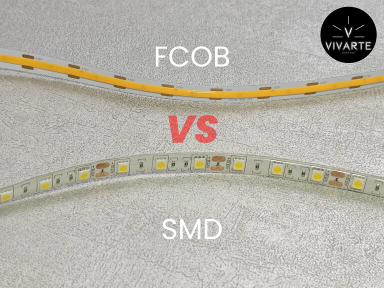 Võrdlus: FCOB LED-riba ja SMD LED-riba – valgustus välja lülitatud