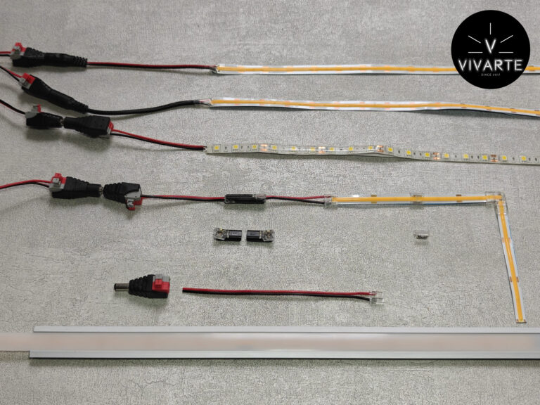 Vivarte LED-ribade kiirkinnitused – ühendused ja tarvikud paigaldamiseks