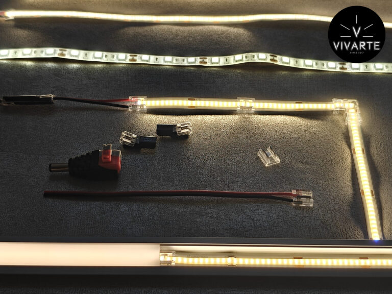 Vivarte LED-ribade kiirkinnitused – ühendused ja tarvikud paigaldamiseks
