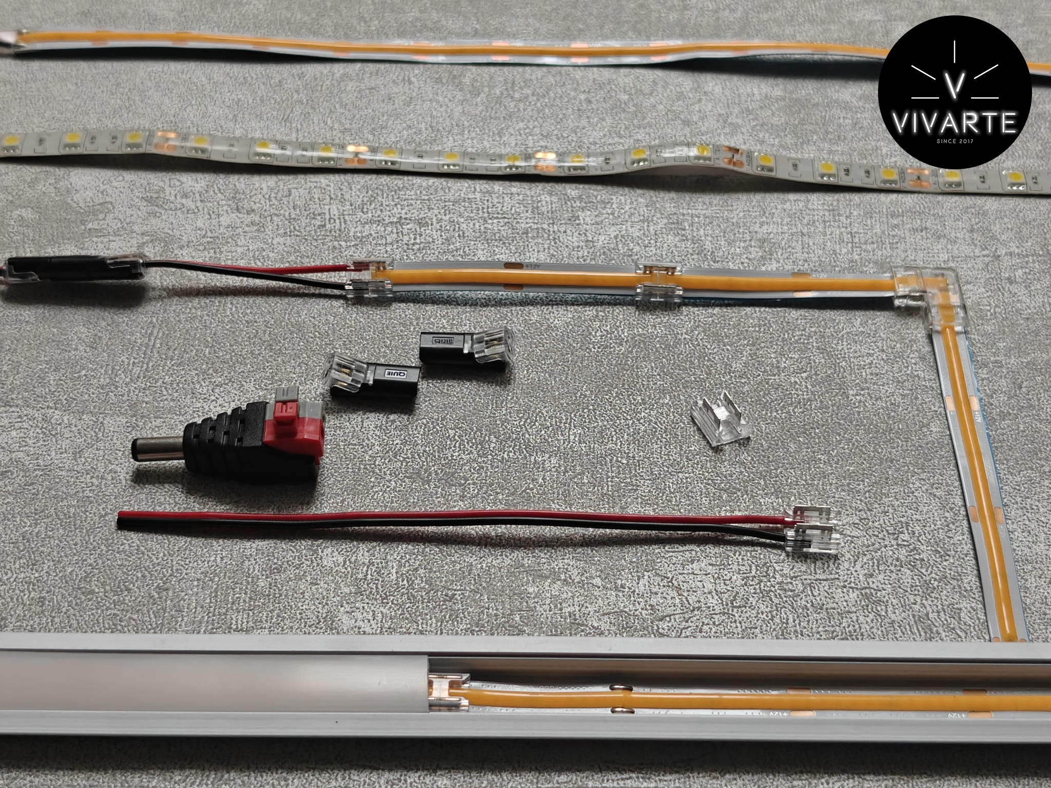 Vivarte LED-ribade kiirkinnitused – ühendused ja tarvikud paigaldamiseks