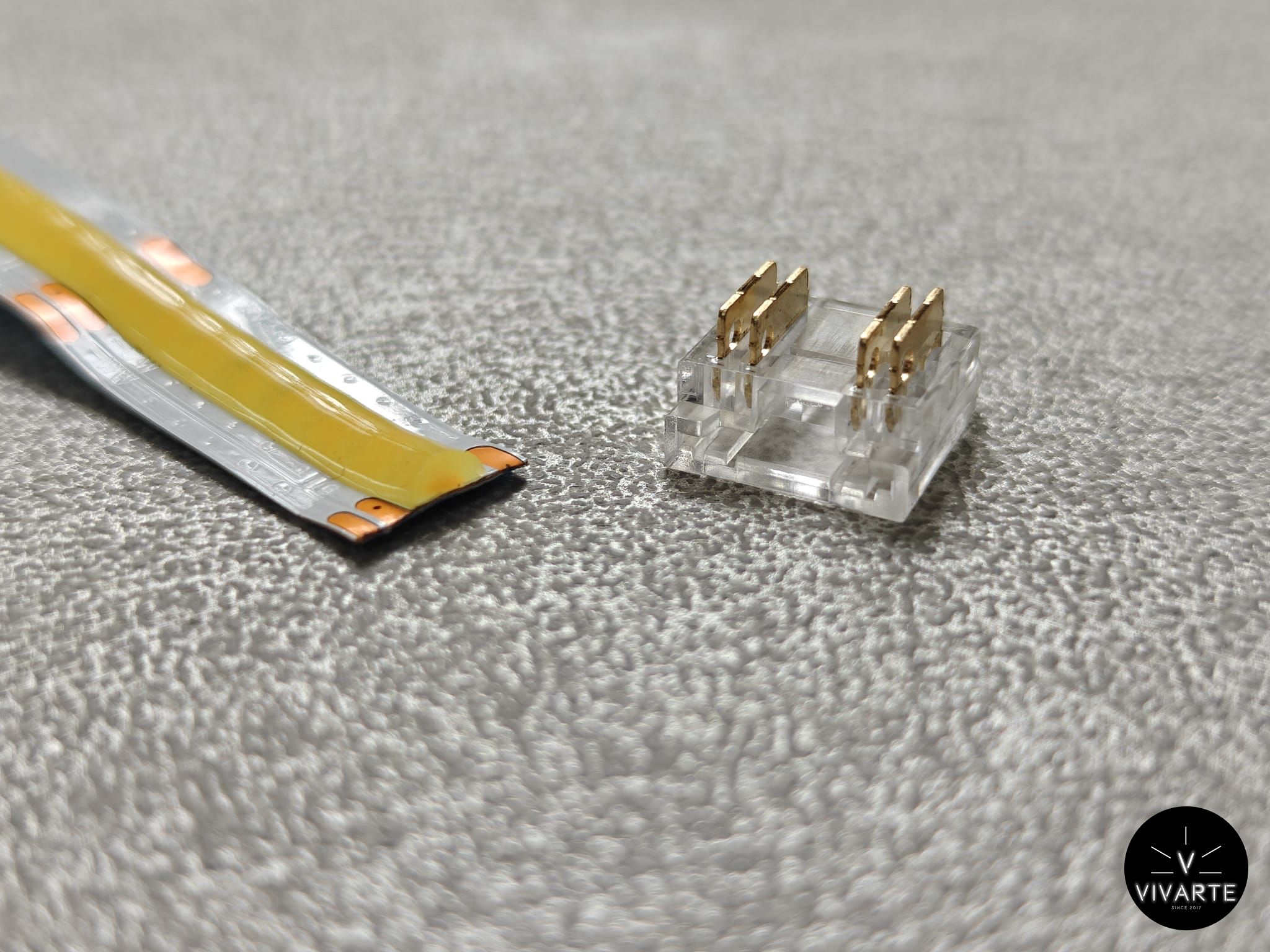 FCOB LED-riba kiirkinnitus 2PIN 8–10 mm ribadele – riba ↔ riba ja riba ↔ juhe ühendus