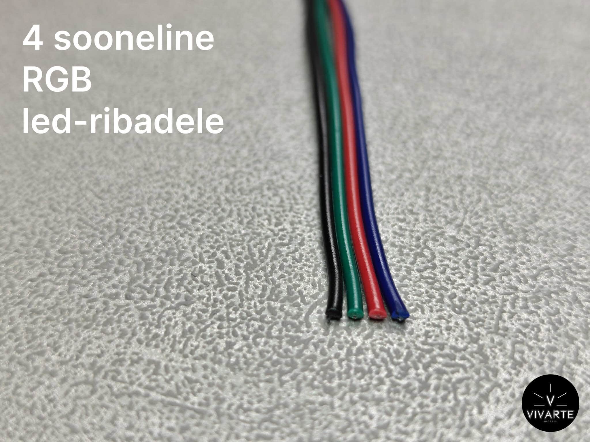 4-sooneline RGB LED-kaabel 20AWG 0.5mm2 värviliste ribade jaoks