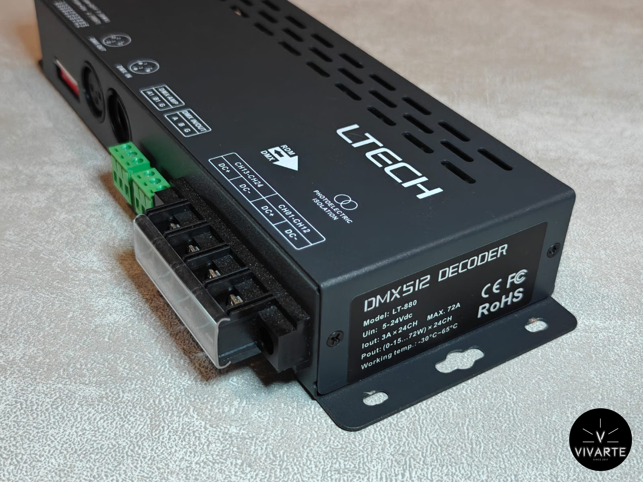 LTECH LT-880 DMX512 dekooder – 24-kanaline LED kontroller