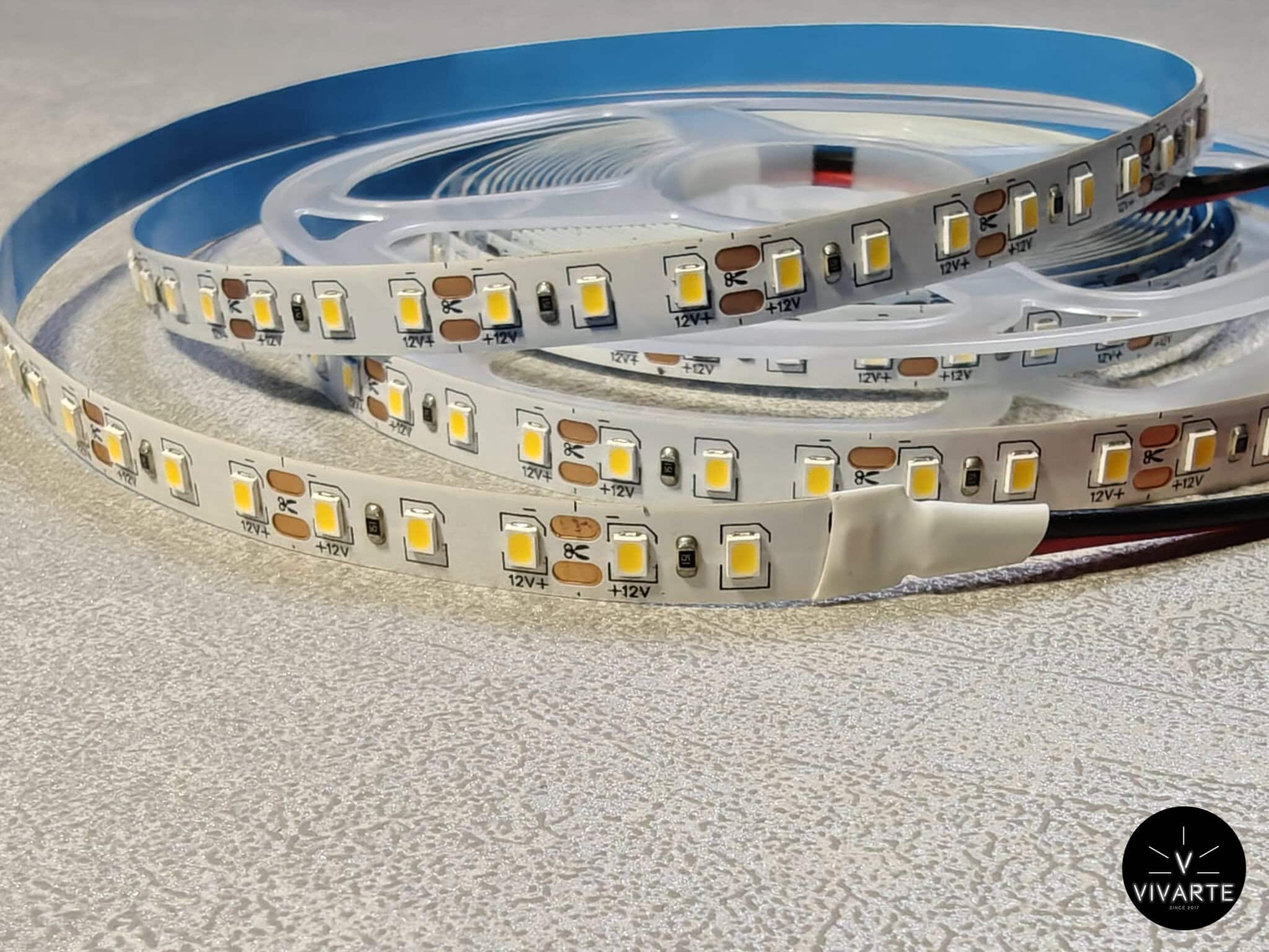 Vivarte SMD 2835 LED-riba – 120 LED/m, IP20, 12V ja 24V, saadaval 3000K soe valge ja 6000K külm valge, 5m rull