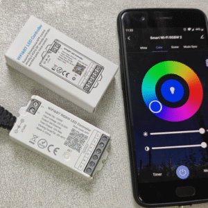 Vivarte WiFi+Bluetooth LED kontroller nutitelefoni äpiga – sobib ühevärviliste, CCT, RGB, RGBW ja RGBCCT LED-ribade juhtimiseks