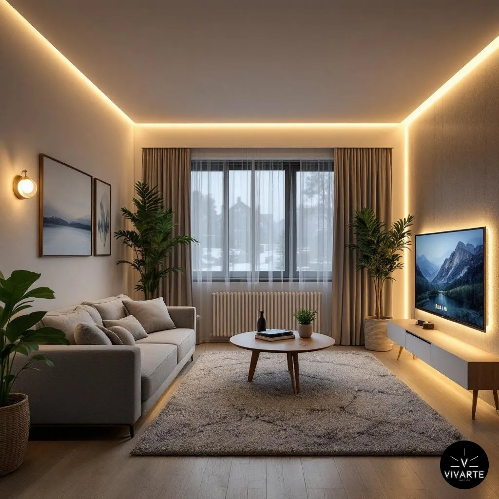 Elutoa karniisi ja TV tausta LED valgustus FCOB 528 ja FCOB 336 3000K Vivarte