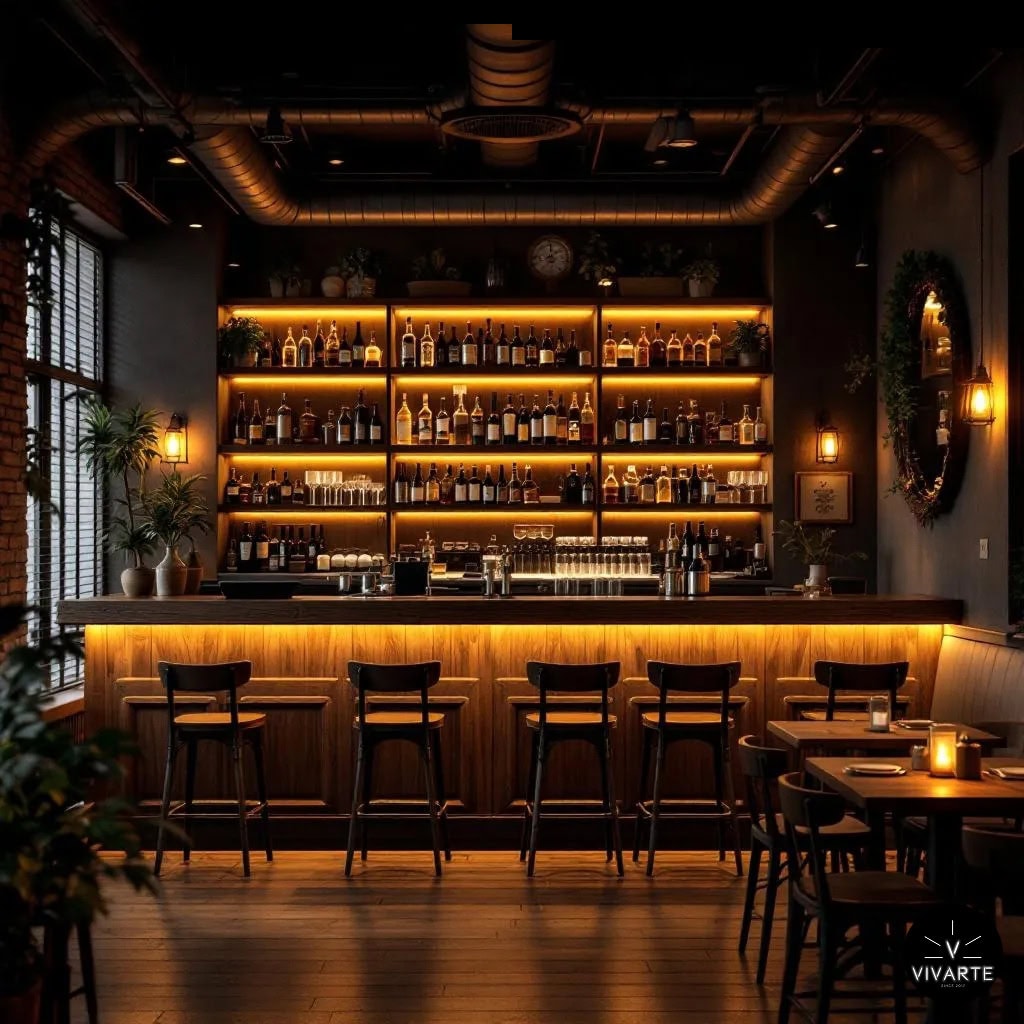 Pubi LED-riba valgustus – FCOB 336 2700K riiulitel ja letialuses