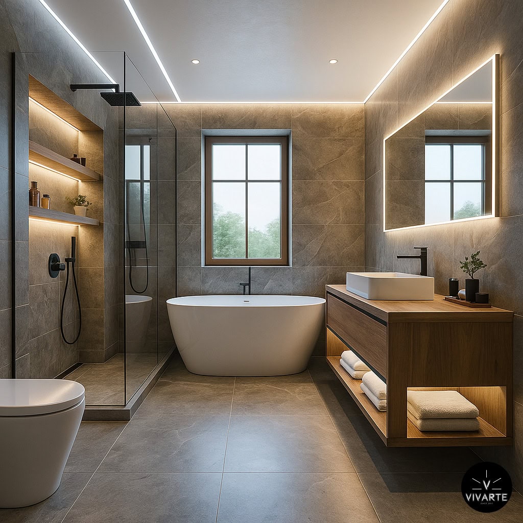 LED valgustus FCOB 480 6000K laes ja FCOB 336 4000K peeglil Vivarte